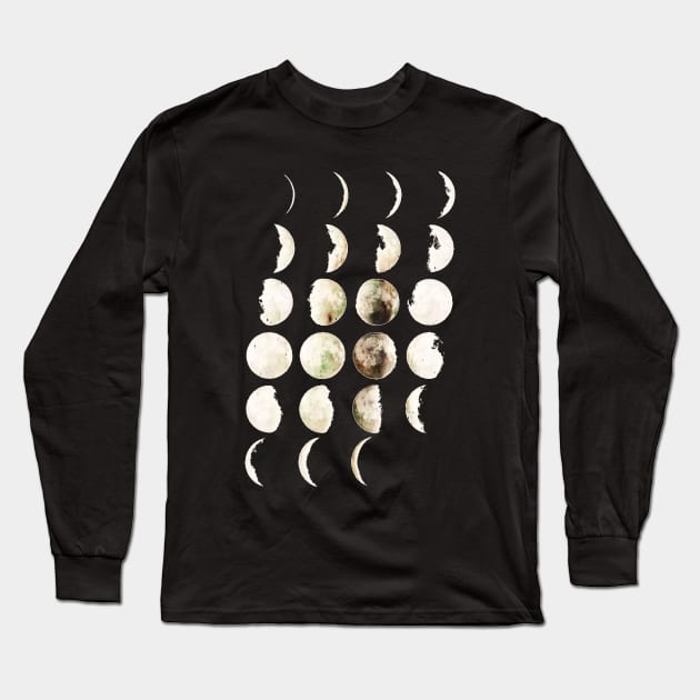 moon phases Long Sleeve T-Shirt by Lamink